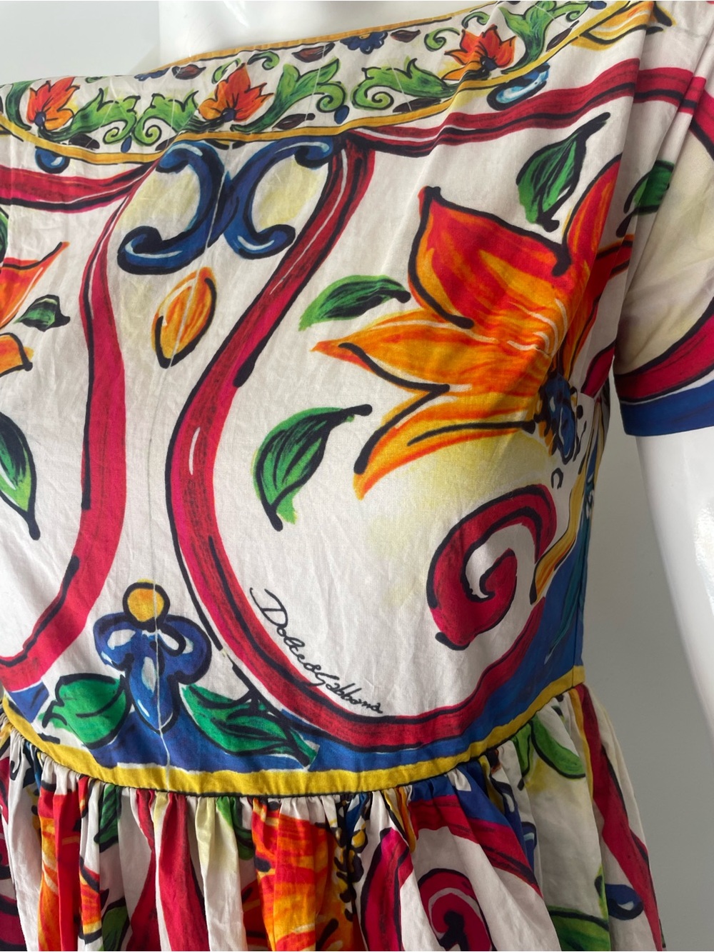 Dolce & Gabbana Multicolor Floral & Leopard Print Midi Dress small - Picture 9 of 11